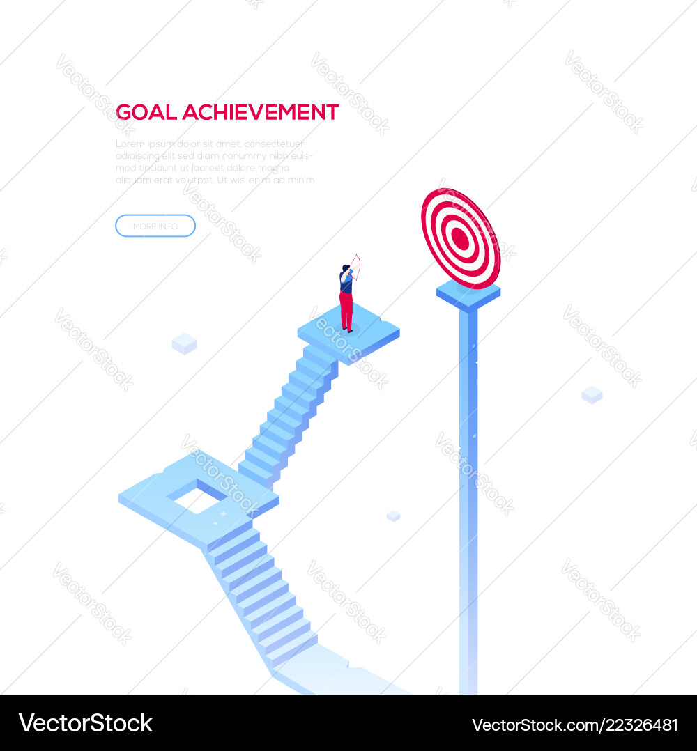 Goal achievement - modern isometric web Goal achievement - modern isometric web vector image