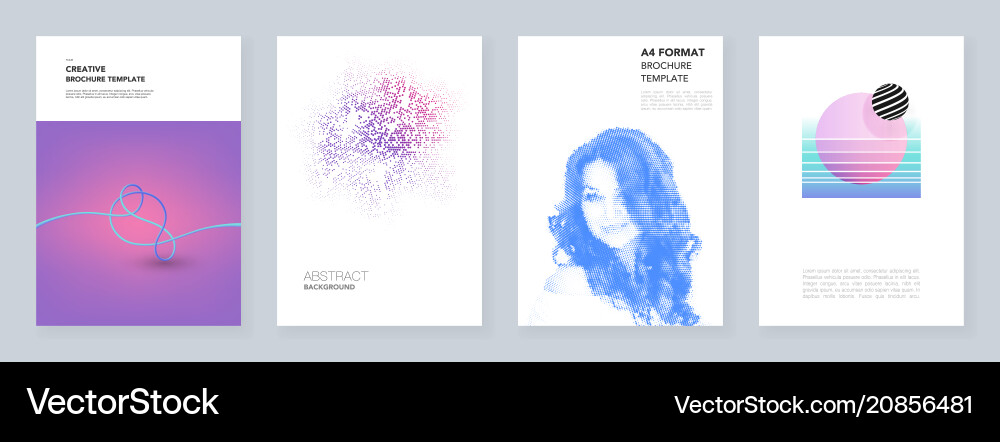 Minimal brochure templates with geometric patterns vector image