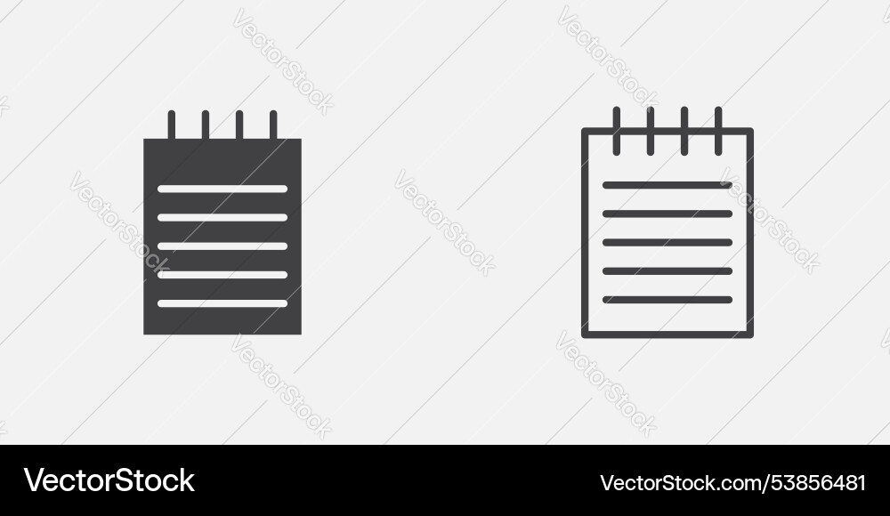 Notepad icon set Vector Image