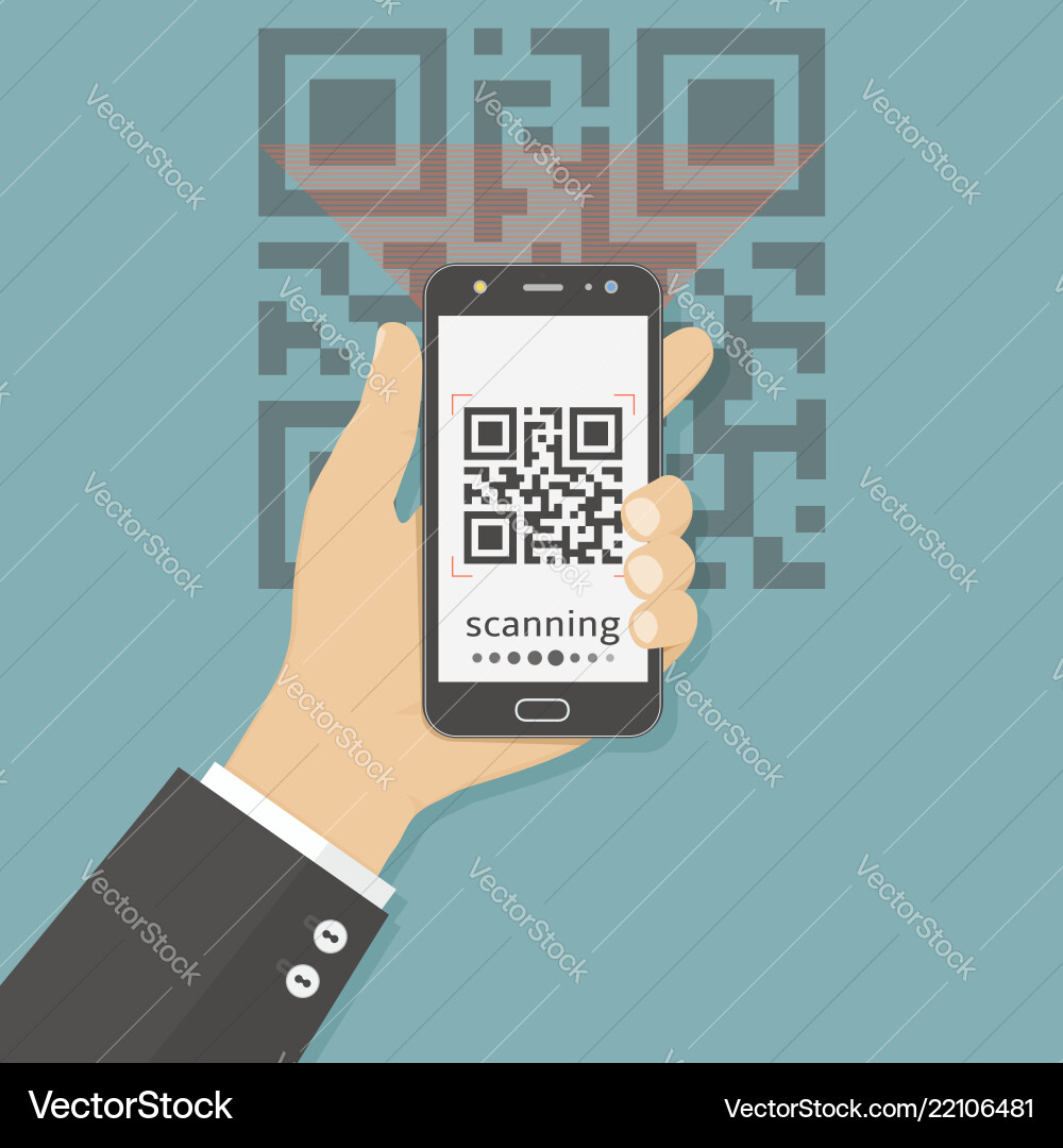 QR Code Scanning App vector image