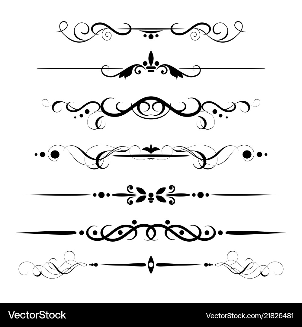 Set decorative delimiters Set decorative delimiters vector image