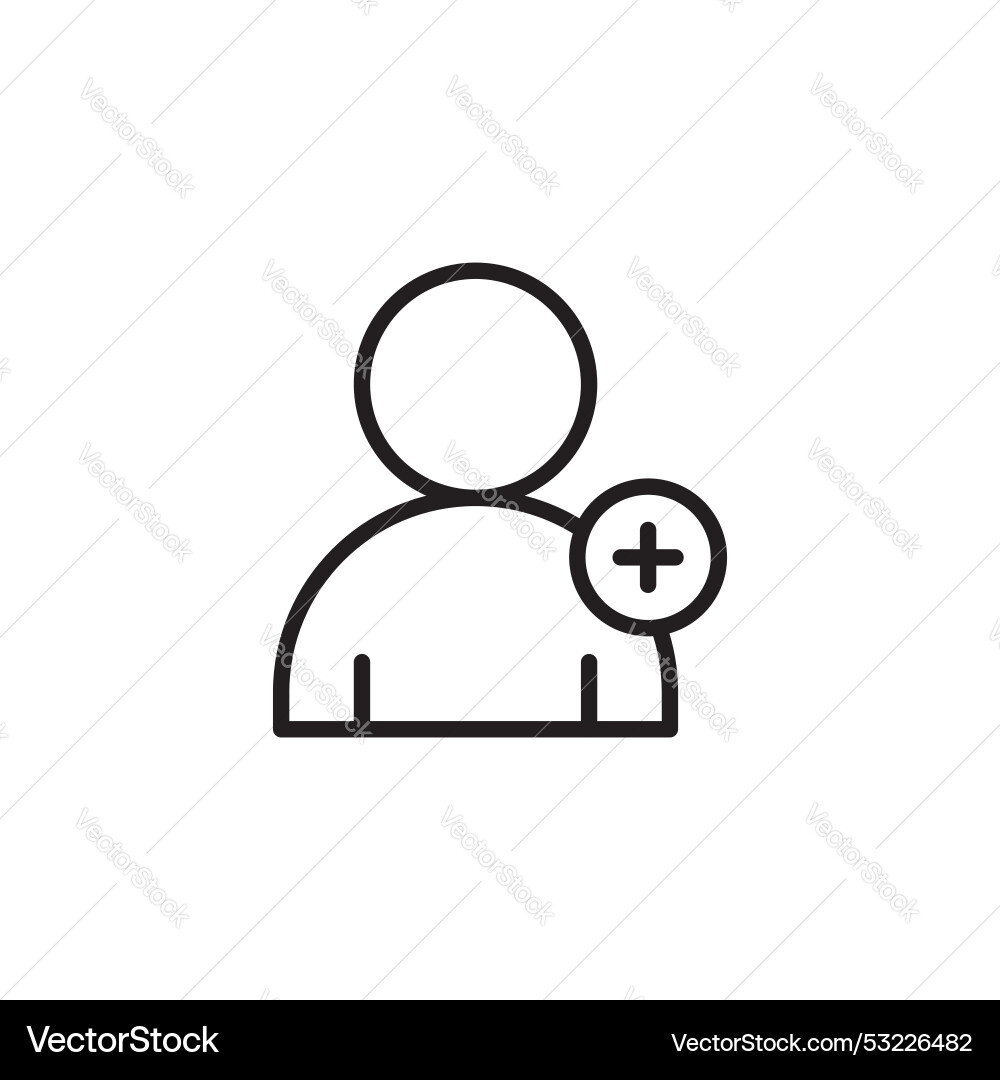 Add a new user icon set account plus member Add a new user icon set account plus member vector image
