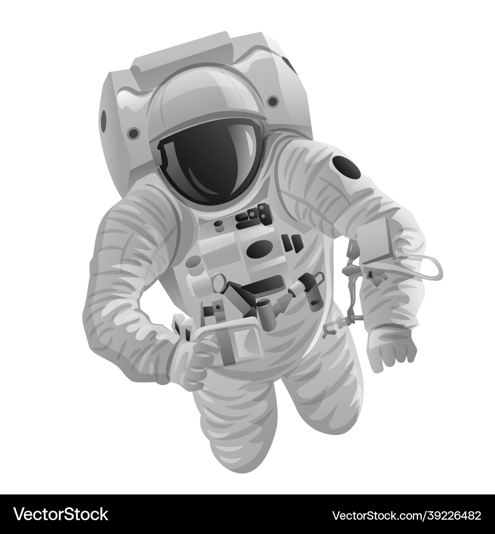Astronaut Floating in Space Vector Image