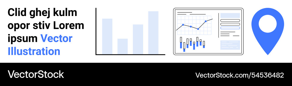 Data analysis and geolocation business dashboard Data analysis and geolocation business dashboard vector image