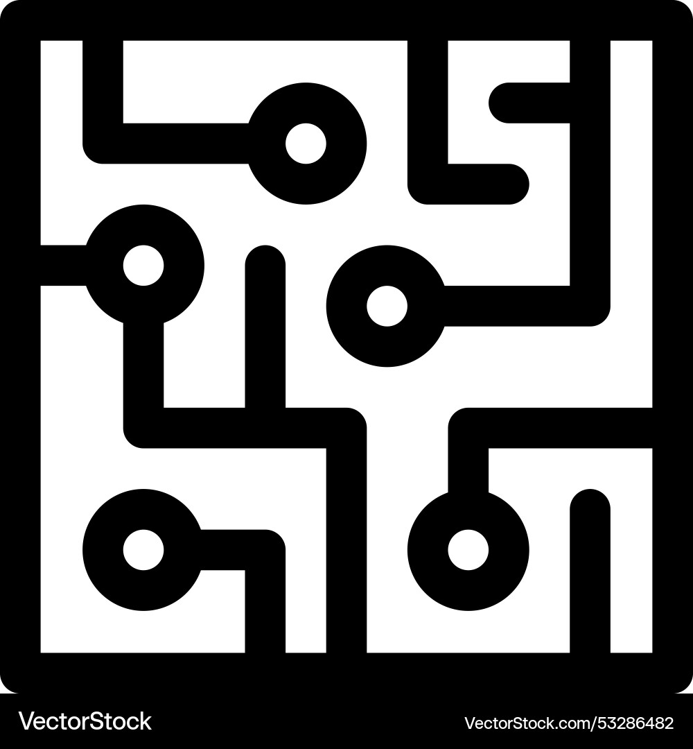 Electronic circuit icon thin linear style design Electronic circuit icon thin linear style design vector image