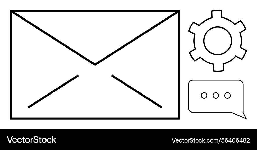 Email management concept with envelope message Email management concept with envelope message vector image