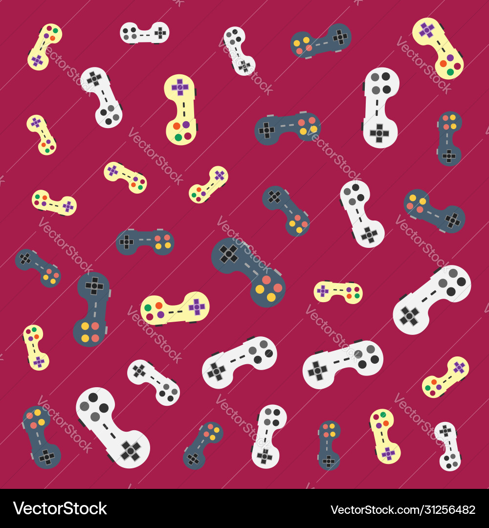 Game pad icons seamless pattern design different vector image