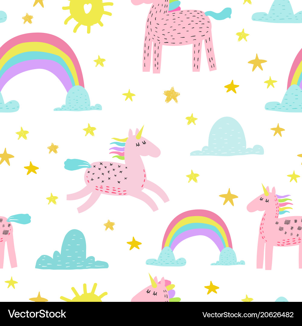 Magical Unicorn Pattern vector image