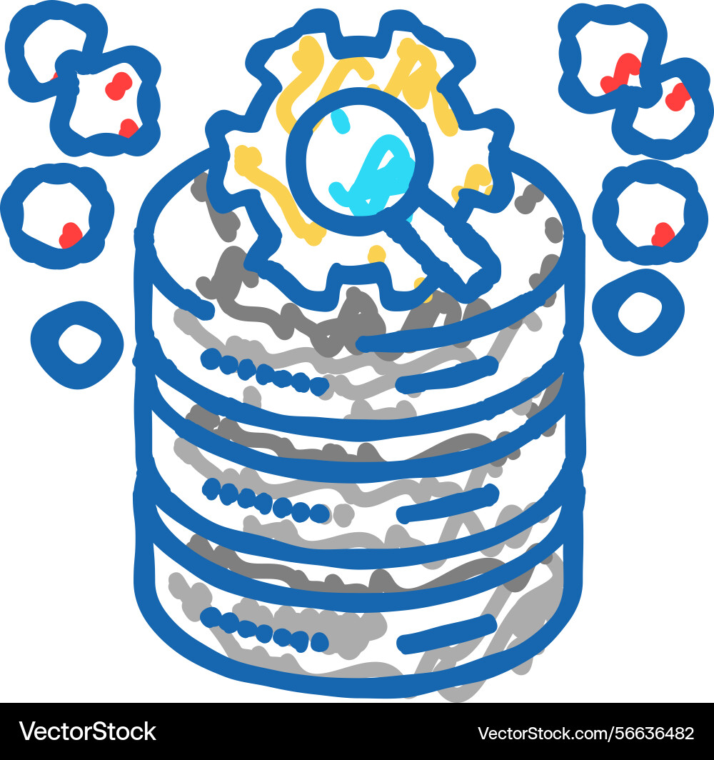 Query optimization database icon doodle Query optimization database icon doodle vector image