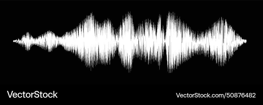 Real sound wave pattern audio waveform for radio vector image