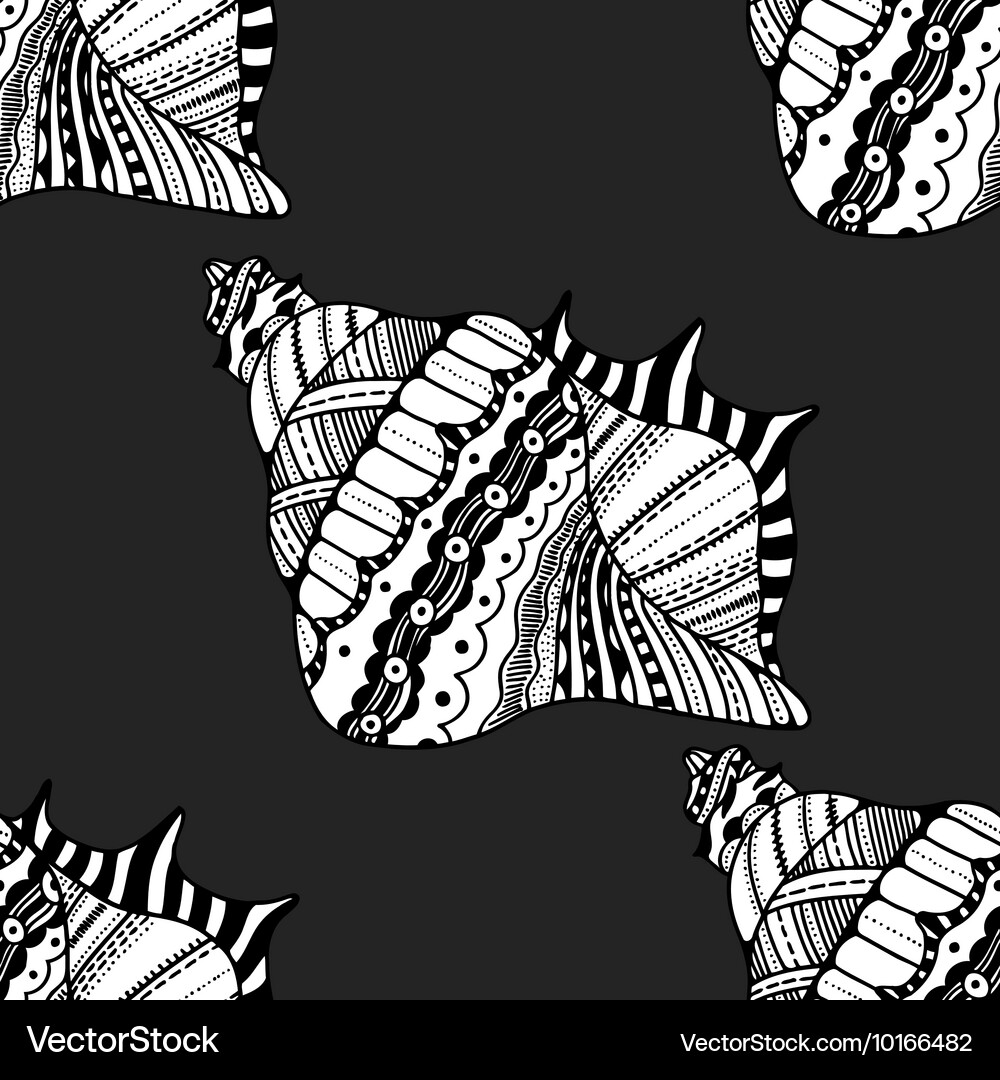 Seashell seamless pattern Vector Image