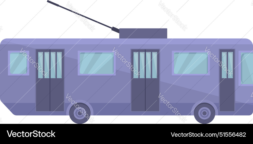 Side view of modern trolleybus running Side view of modern trolleybus running vector image