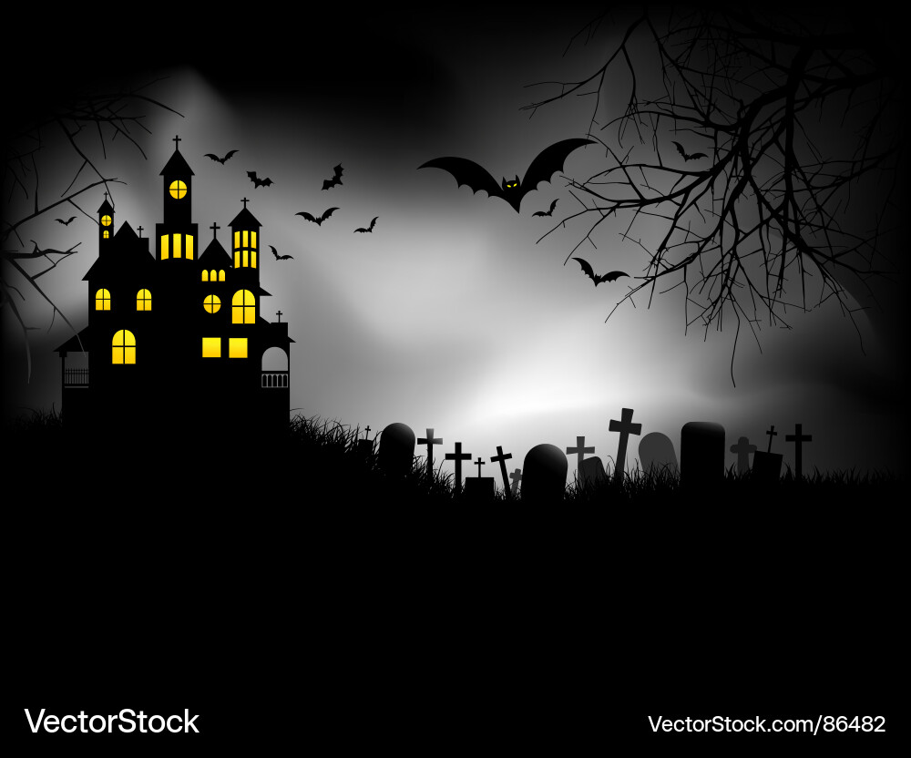 Spooky Silhouette House Vector Image