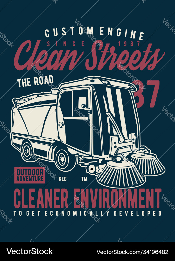 Street cleaner Royalty Free Vector Image - VectorStock