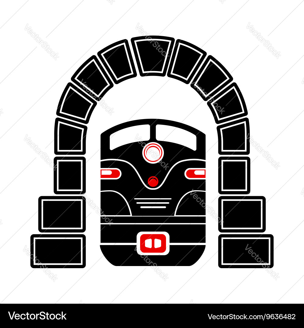 Train in tunnel icon simple style Vector Image