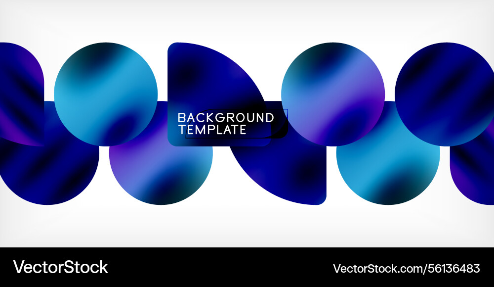 Abstract blue shapes overlap creating dynamic vector image