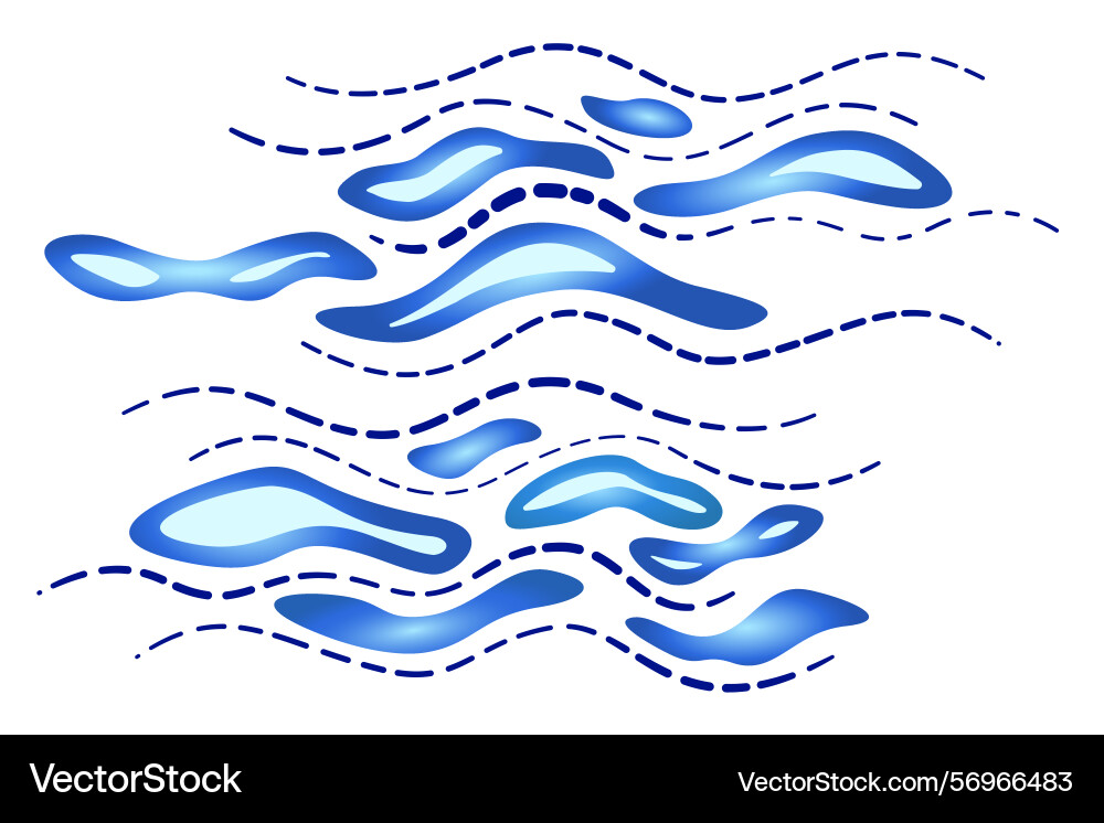 Blue gradient waves of different curved lines Vector Image