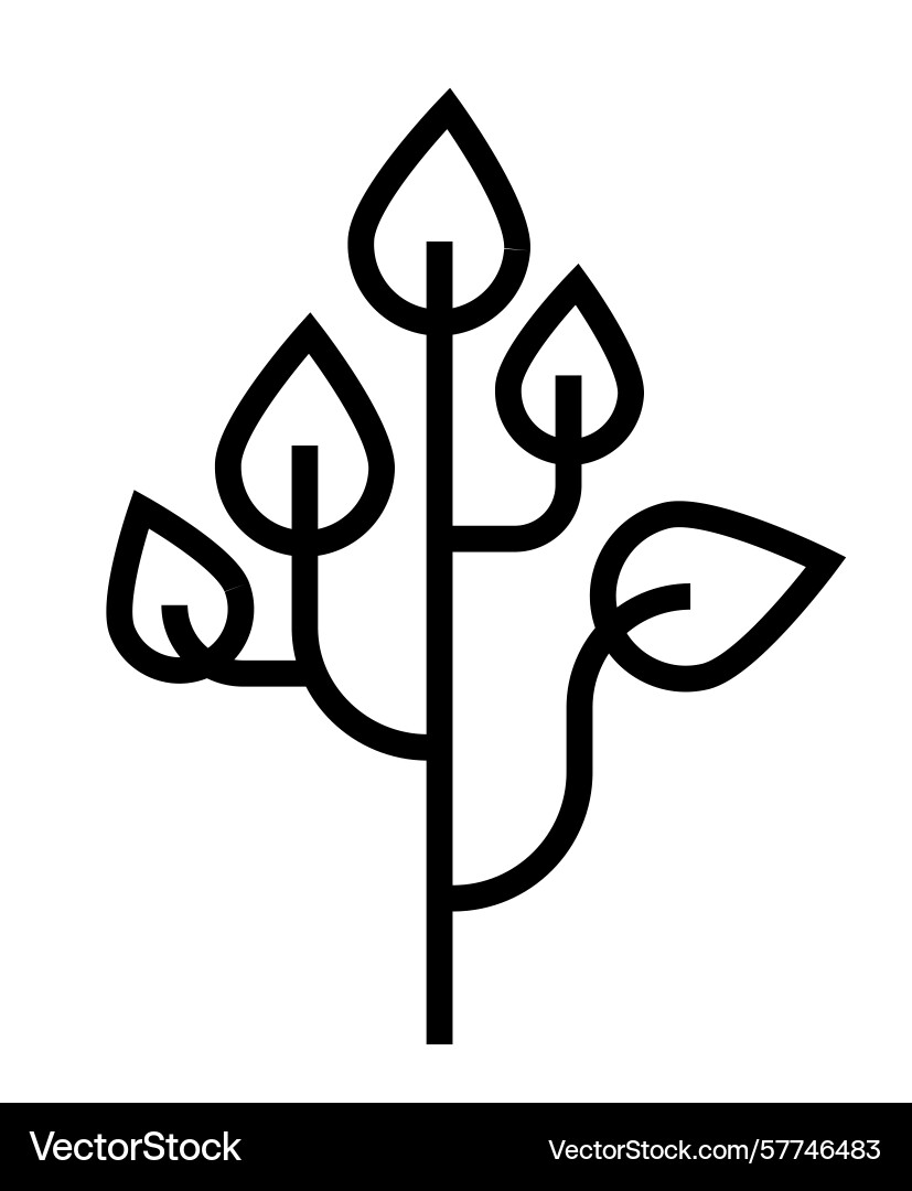 Branch tree icon on transparent background flat vector image