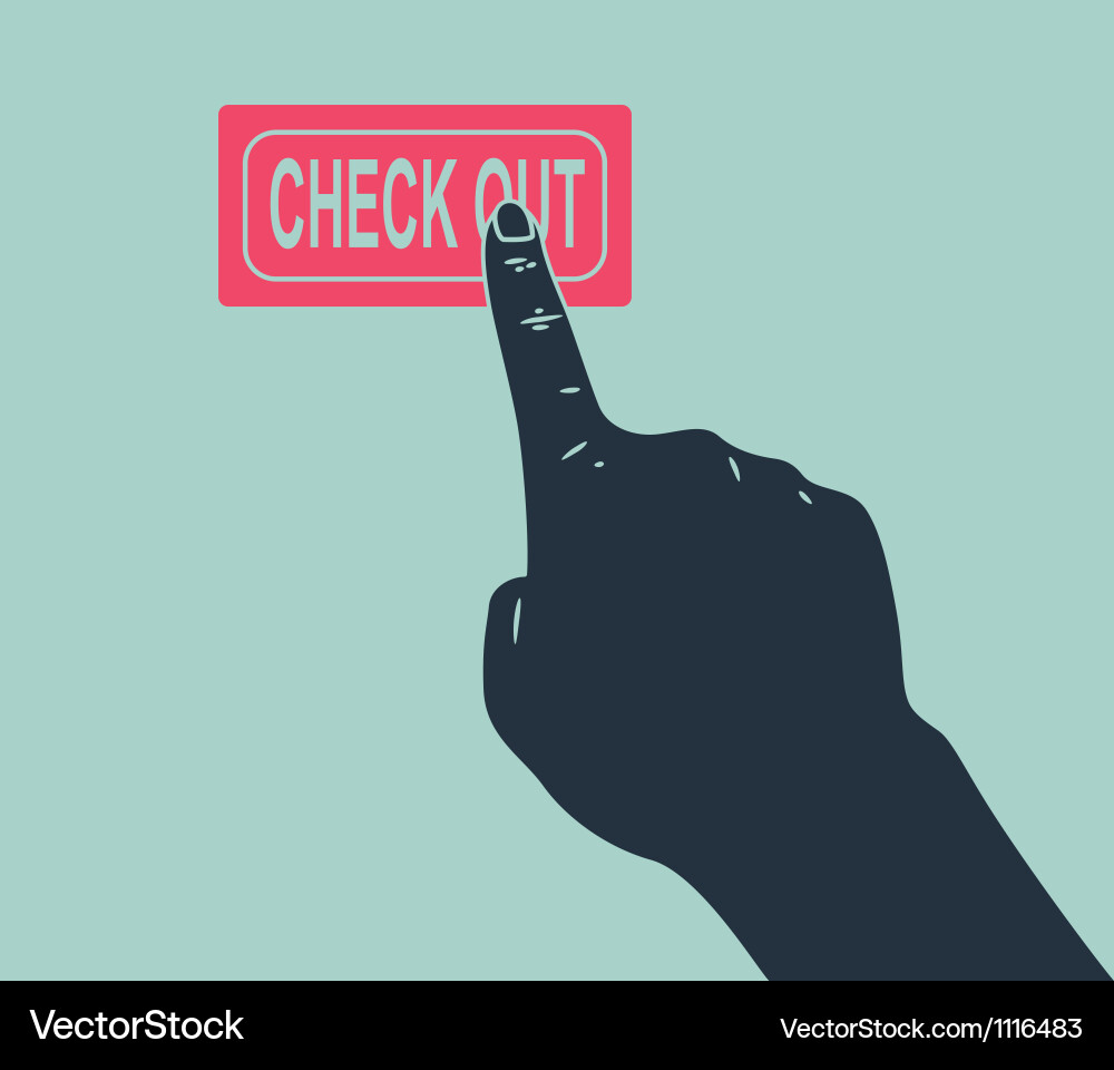 Checkout Button Push vector image