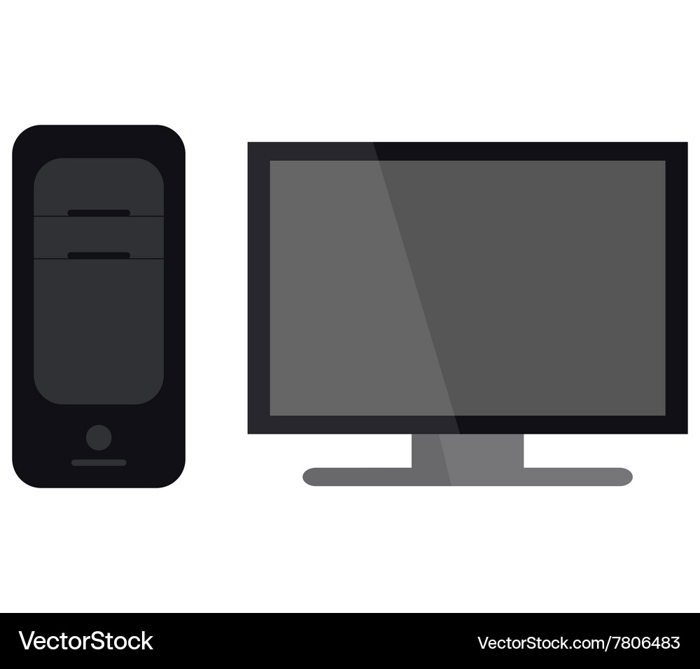 Computer with monitor Vector Image