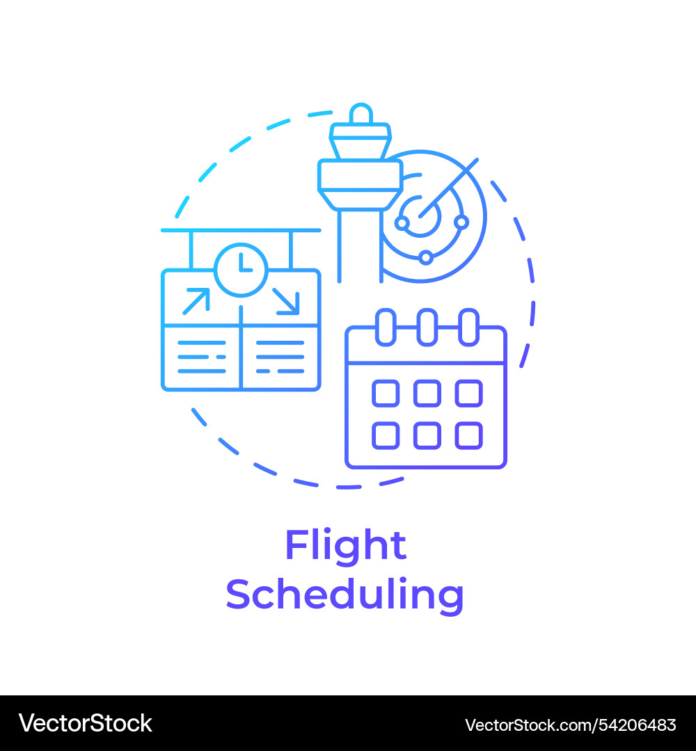 Flight Scheduling Blue Gradient Concept Icon Vector Image Flight Scheduling Blue Gradient Concept Icon Vector Image