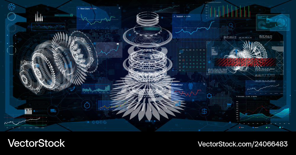 Futuristic User Interface & Data Display vector image