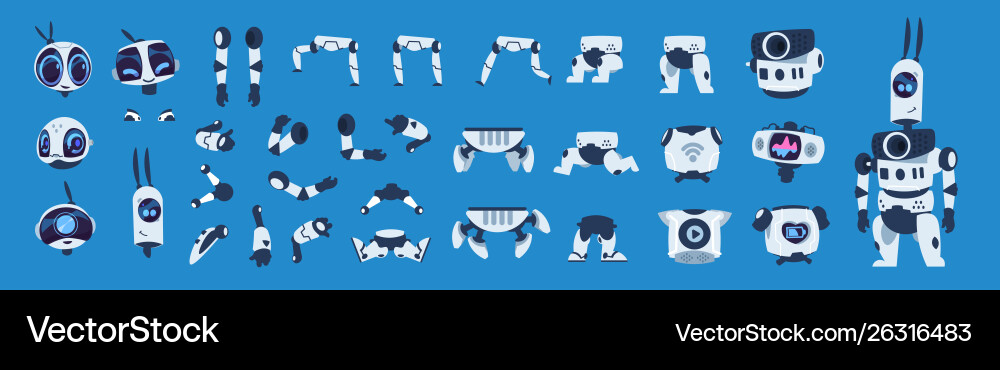 Roboter Android Character Set vektorbild