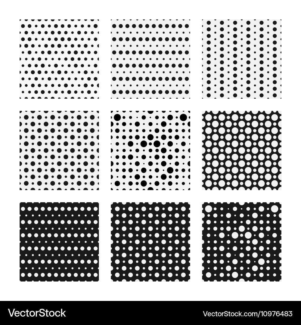 Seamless Dot Pattern Set Vector Image