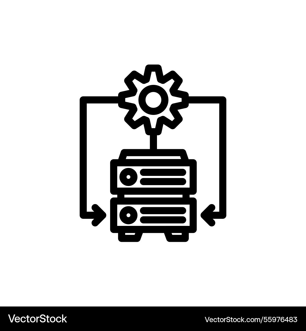Server data optimization process with gear vector image