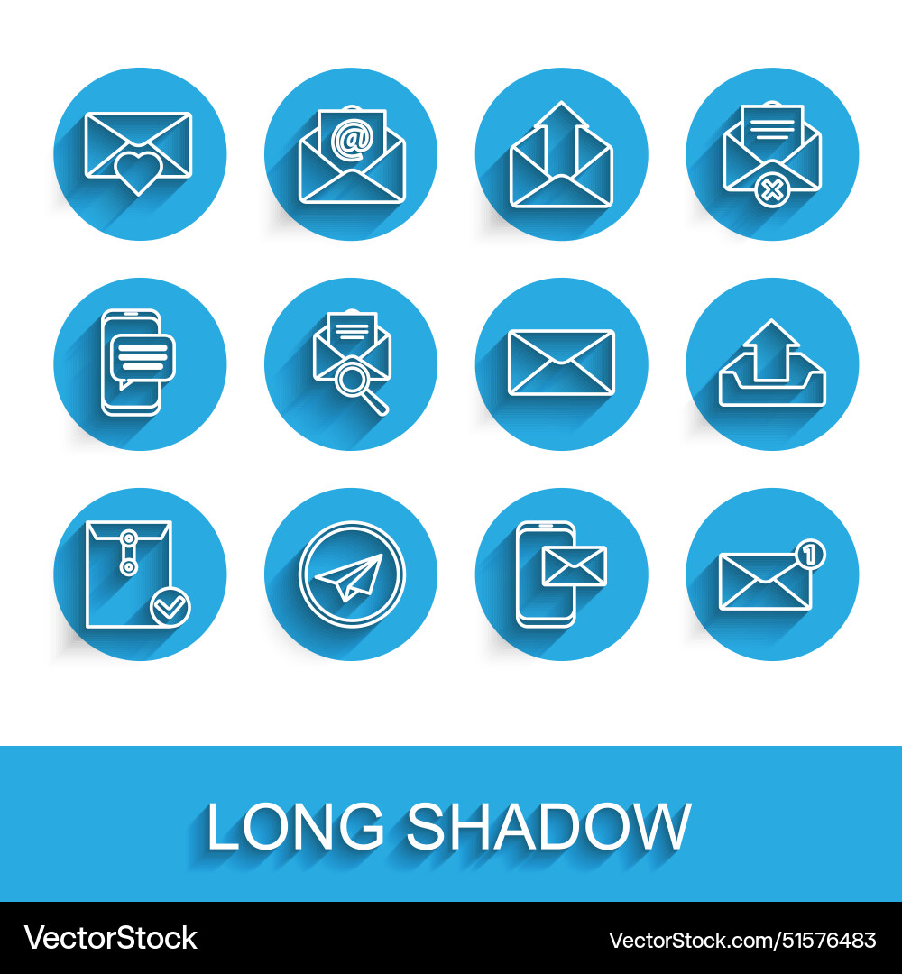Set line envelope and check mark paper plane Set line envelope and check mark paper plane vector image