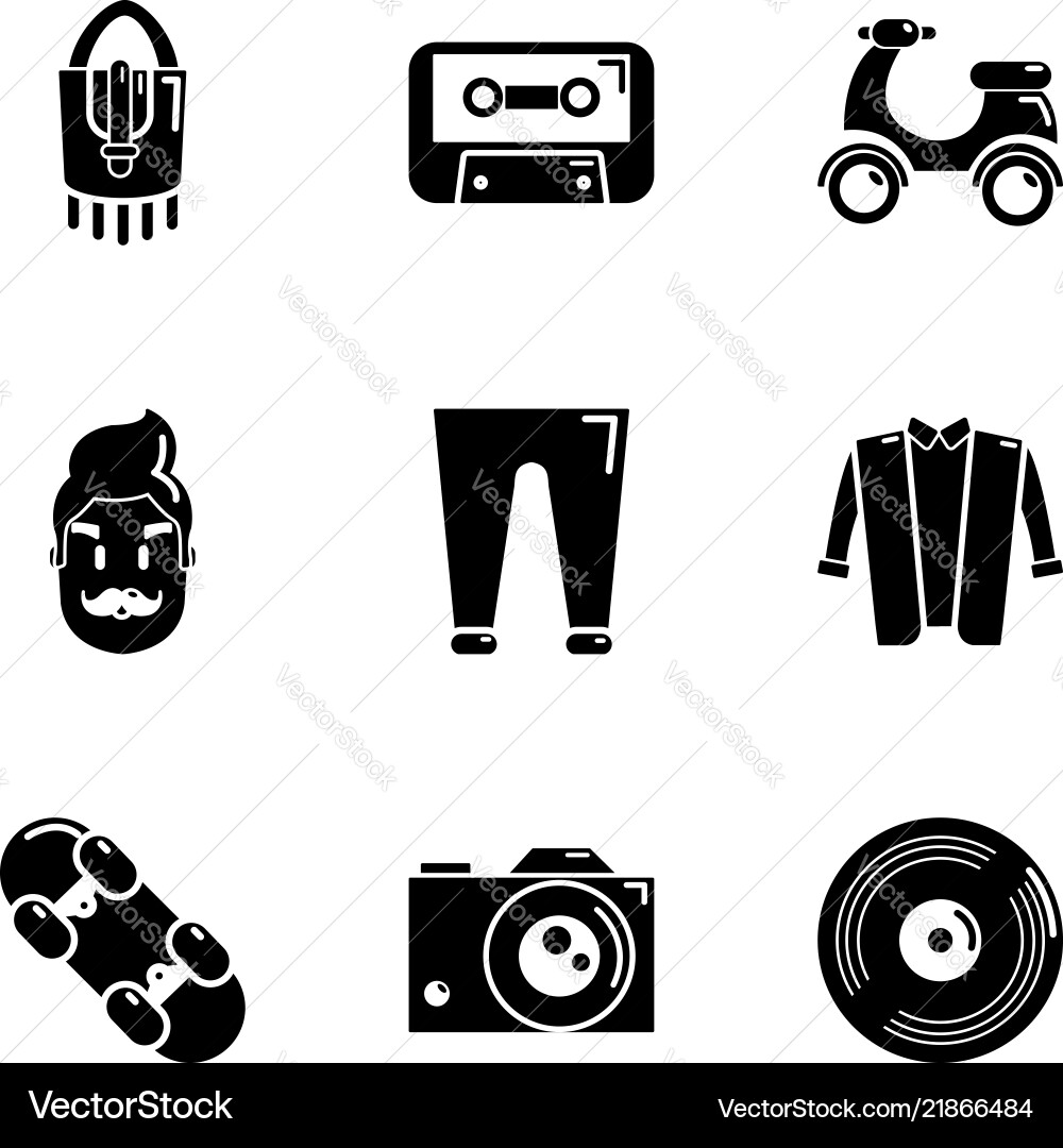 Beat icons set simple style Beat icons set simple style Vector Image