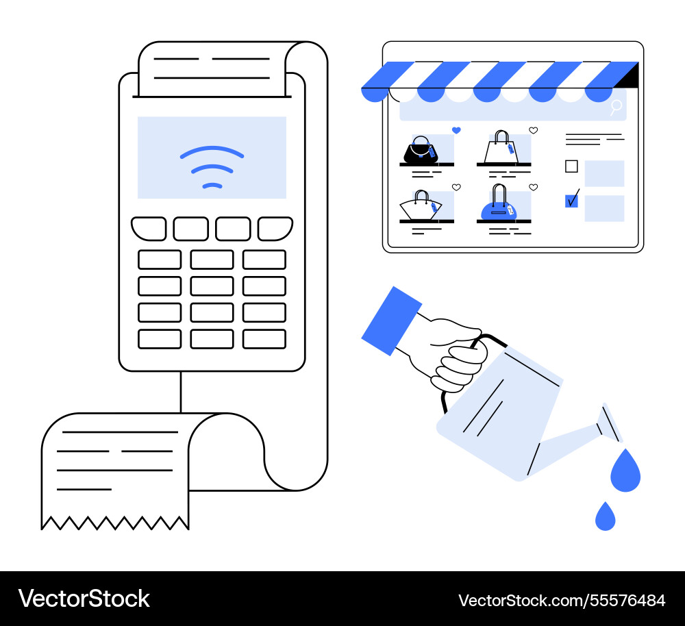 E-commerce development with payment terminal Vector Image