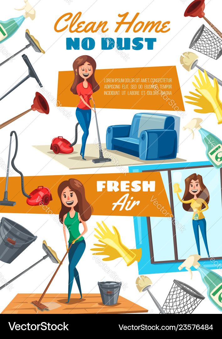 Home Cleaning & Maid Service Vector Image