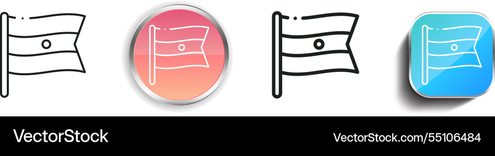 India icon thin linear regular and button style vector image
