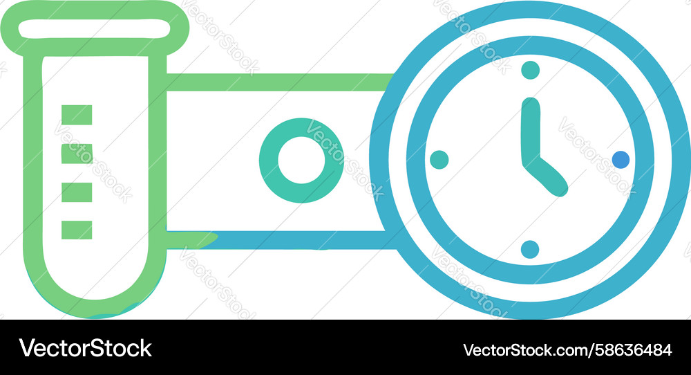 Lab Scale Test Tube with Clock Vector Image
