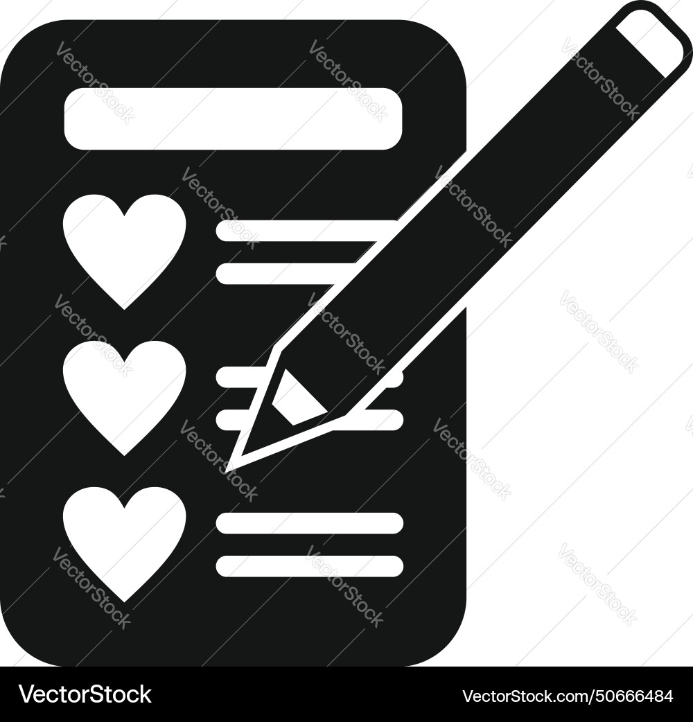 Writing new wish list icon simple desired Writing new wish list icon simple desired vector image