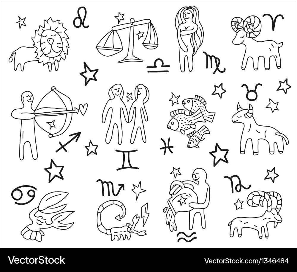 Zodiac Animal Icons Vector Image