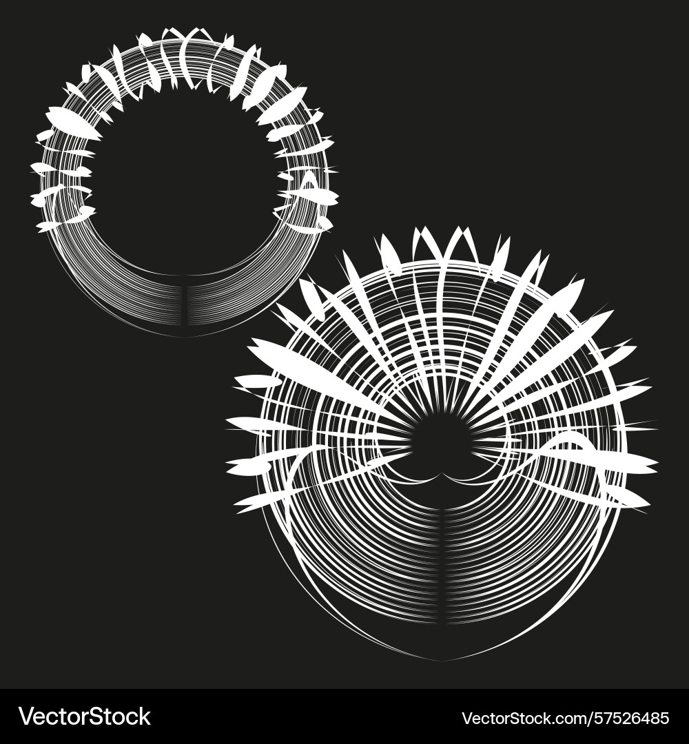 Abstract geometrical shapes intersecting circular Vector Image