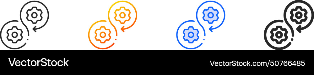 Agile iconthin linear gradient blue stroke Agile iconthin linear gradient blue stroke vector image