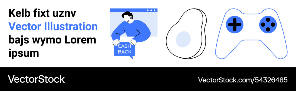 Cashback notification with smooth shapes and game Cashback notification with smooth shapes and game Vector Image