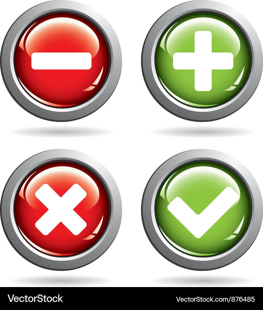 Colored buttons with yes Vector Image