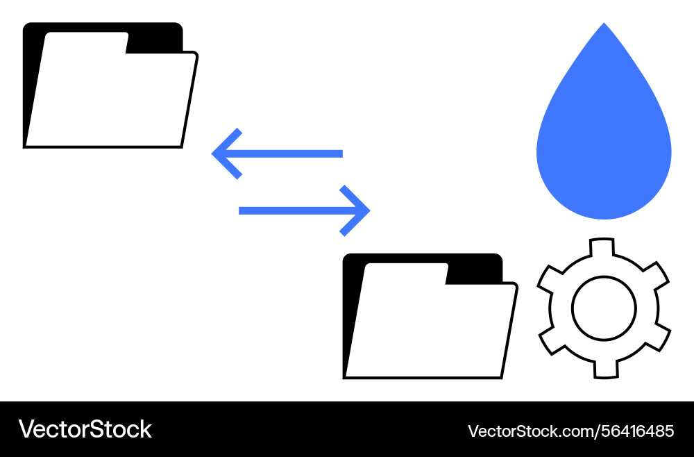 Data transfer between folders with integration Data transfer between folders with integration Vector Image