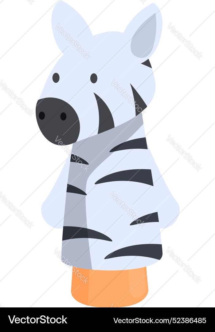 Hand puppet zebra toy is waiting for a puppeteer Hand puppet zebra toy is waiting for a puppeteer vector image