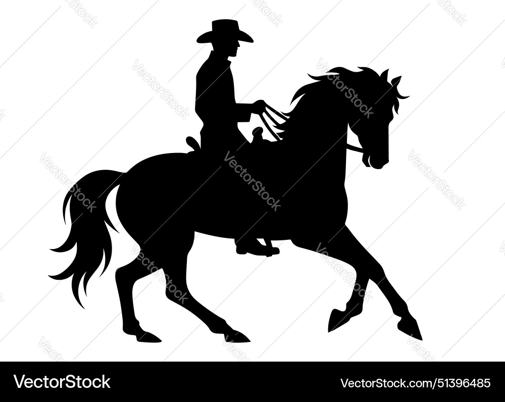 Lone Rider Silhouette vector image