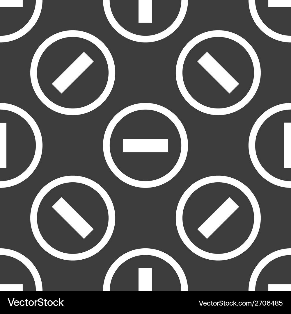 Minus web icon flat design seamless pattern Vector Image