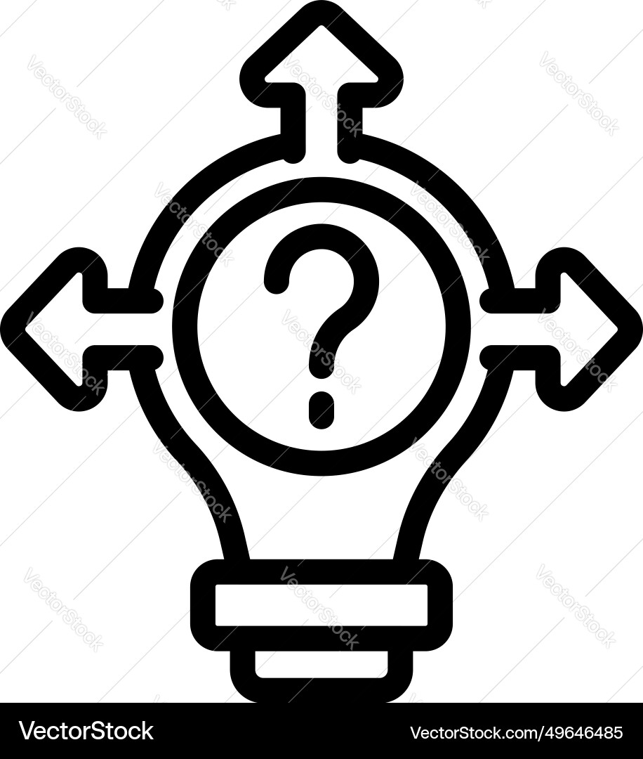 Problem solving options icon outline Problem solving options icon outline Vector Image