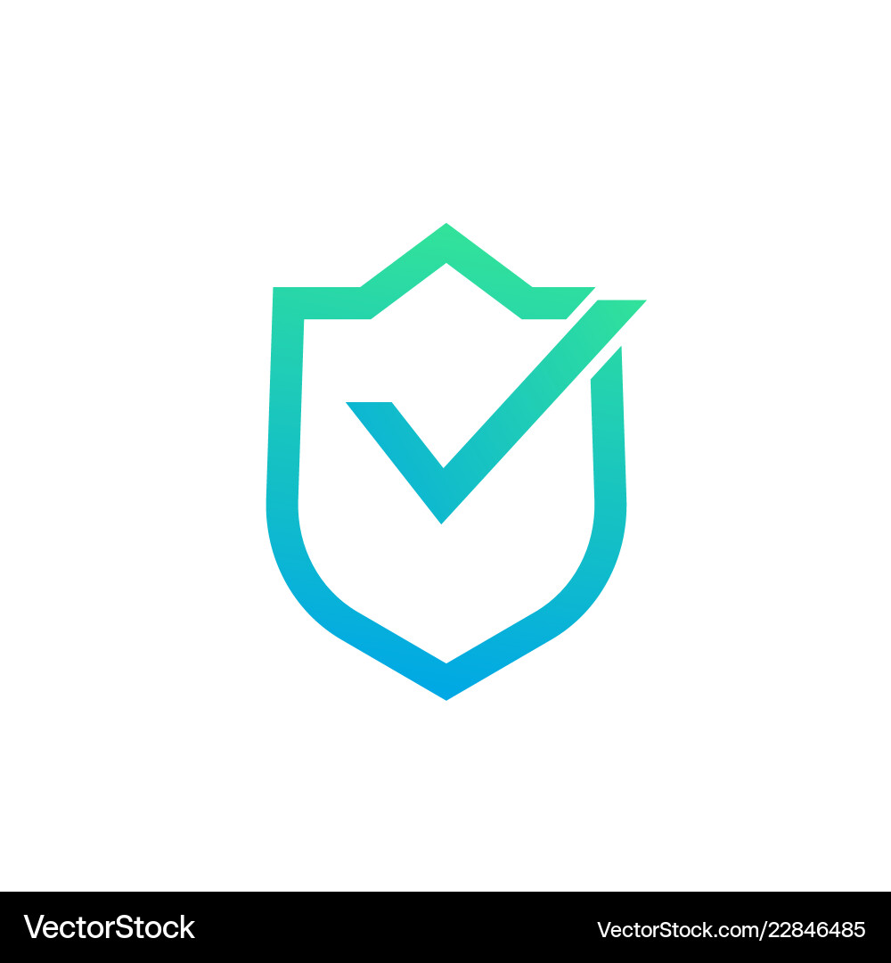 Security Shield with Checkmark Icon vector image
