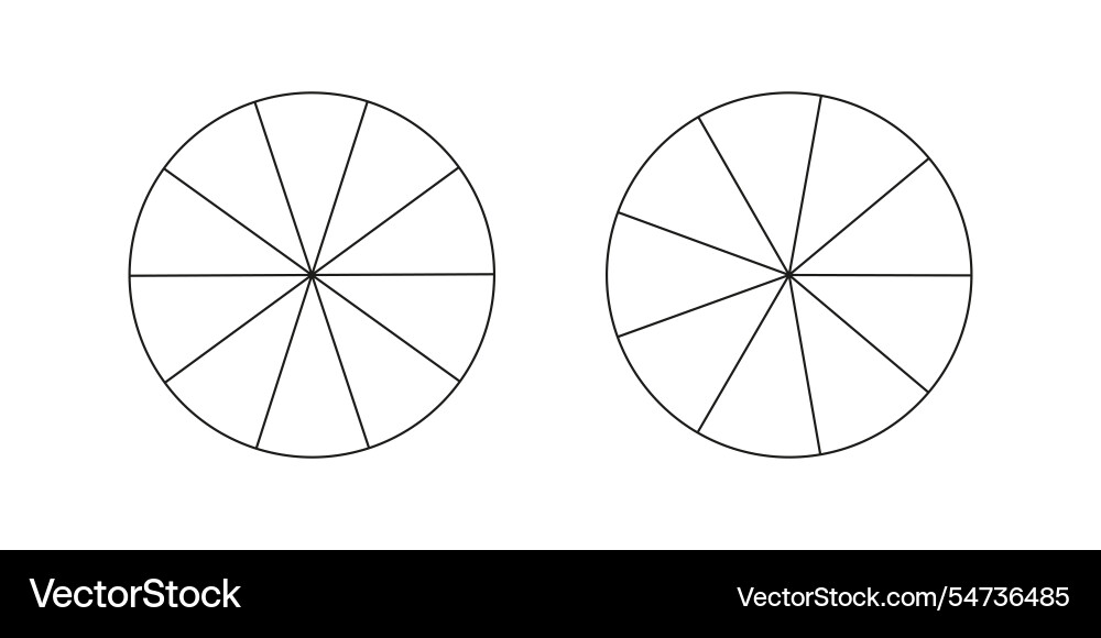 Segmented charts collection pie set vector image