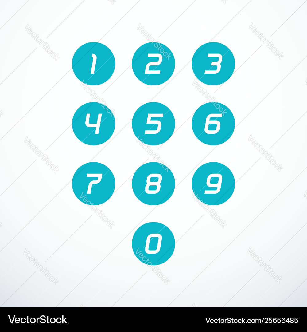 Set 0-9 number icons vector image