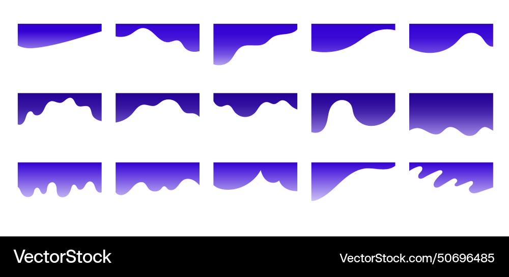 Set of blue gradient separators shapes for website Set of blue gradient separators shapes for website vector image